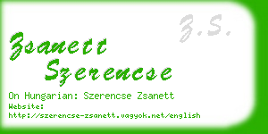 zsanett szerencse business card